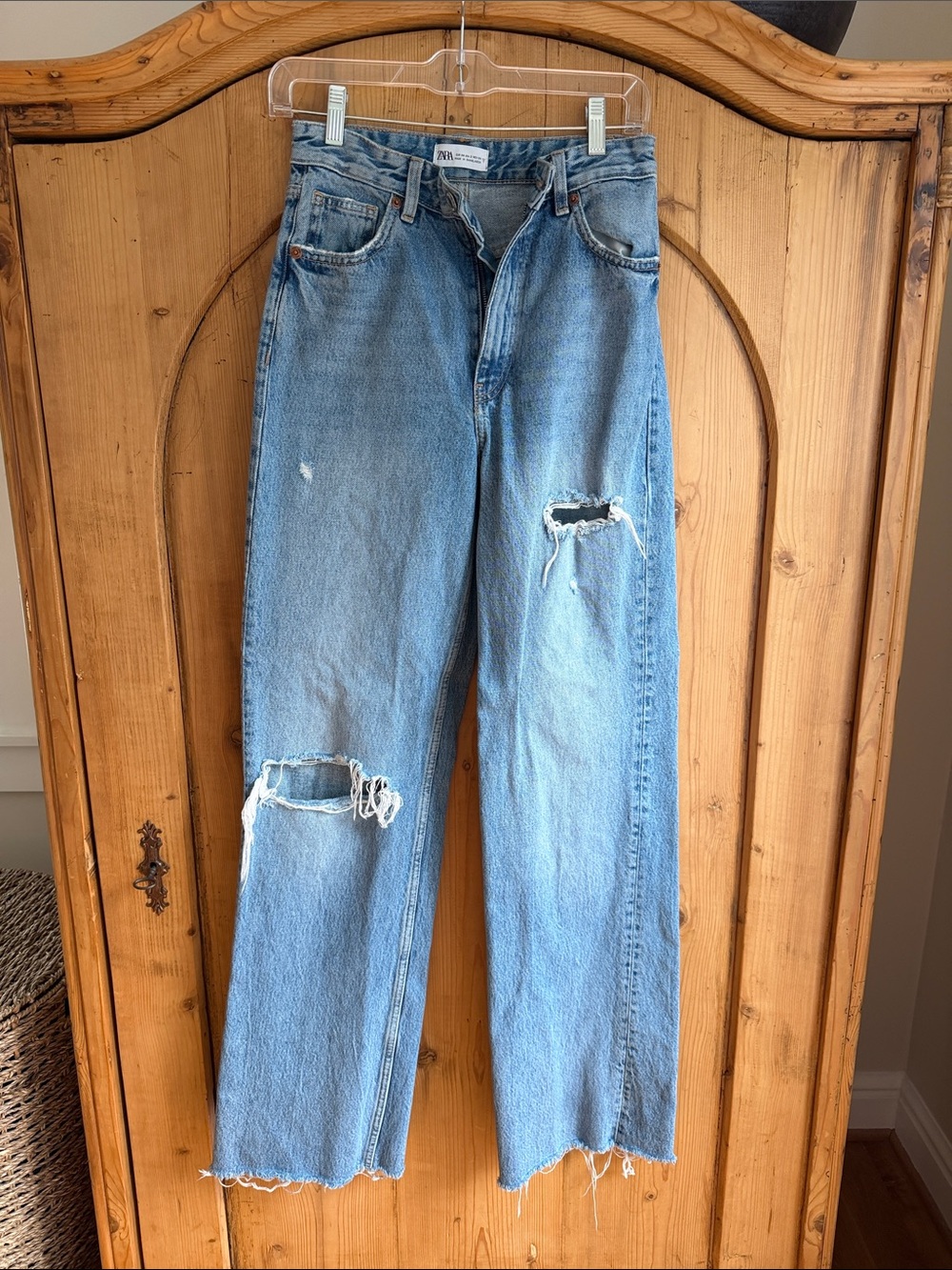 Zara Light Blue Distressed Jeans